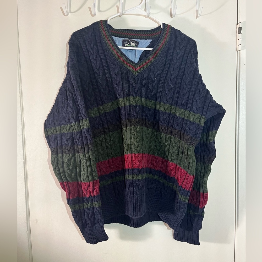 Vintage Woods and Grey V-Neck Sweater